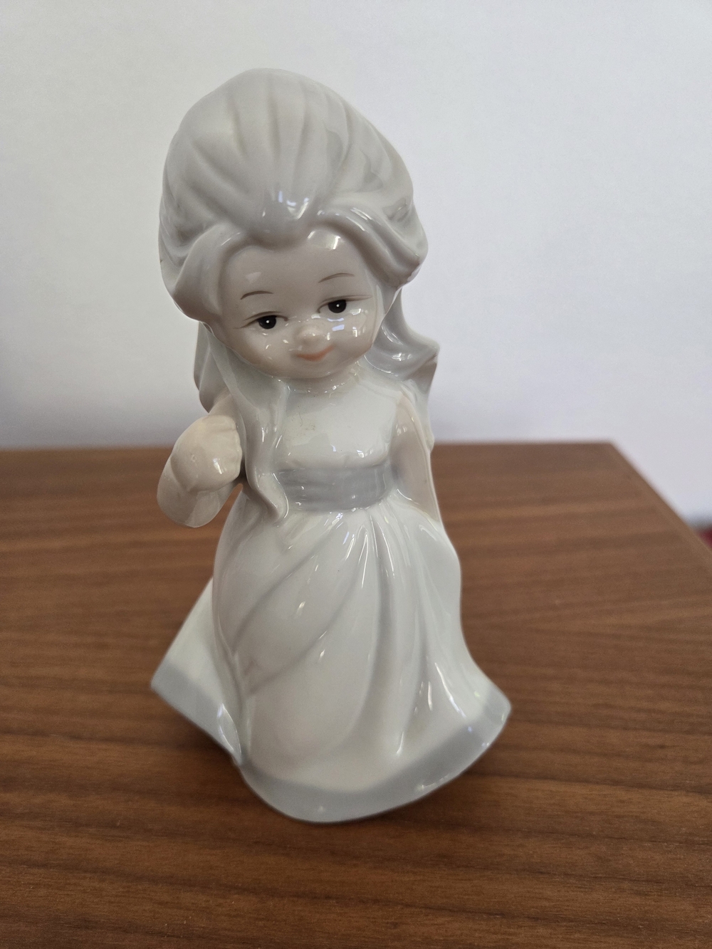 Porcelain Girl Figurine in Glossy White